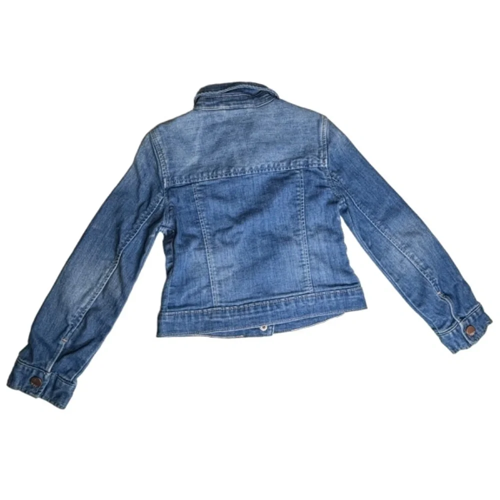 GAP Kids Jean Jacket Girls Size S Blue Snap Up Long Sleeve Denim‎ with Pockets